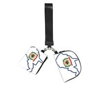 FLGHJNBJN West Virginia state Flag Map Printed Wrist Wallet Set for Women, 2 Pouches with Wristlet Strap for Keys Cash Cards Coins