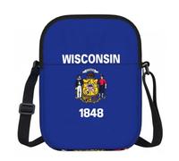 FLGHJNBJN Wisconsin State Flag Printed Crossbody Bag for Women with Adjustable Strap, Small Shoulder Purse for Travel Work