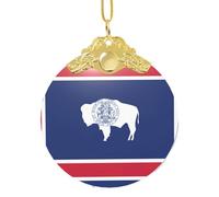 FLGHJNBJN Wyoming State Flag Christmas Glass Sign Party Supplies Festive Decor Ornaments For Holiday Party Atmosphere