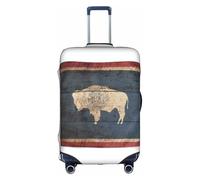 FLGHJNBJN Wyoming State Flag Map Printed Luggage Cover, Stretchable Trunk Guard, Personalised Baggage Shield, for Business Trip