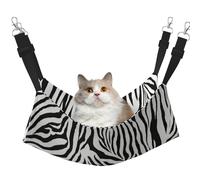 FLGHJNBJN Zebra Print Cozy Cat Hammock, Window Perch Bed, Adjustable Pet Sleeper With Soft Velvet For Indoor Cats