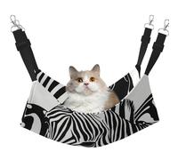 FLGHJNBJN Zebra Print Cozy Cat Hammock, Window Perch Bed, Adjustable Pet Sleeper With Soft Velvet For Indoor Cats