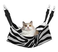 FLGHJNBJN Zebra Print Cozy Cat Hammock, Window Perch Bed, Adjustable Pet Sleeper With Soft Velvet For Indoor Cats