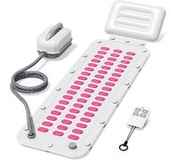 Flgocexs Portable Spa Bubble Bath Massager,Full Body Waterproof Spa Mat for Bathtub, 6-Speed Bubbles, Remote Control & Non-Slip Suction Cups for Home Relaxation Pink