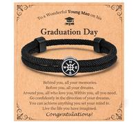 FLHEART Graduation Gifts Bracelet for Him - Adjustable Compass Bracelet to Classmate Graduates Son Grandson Nephew, School Leavers Gift for Colleagues Friends