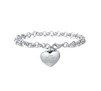 FLHEART Personalised Heart Urn Bracelet - Free Engraving Stainless Steel Memorial Keepsake Cremation Jewellery For for Family Members Friend Custom Heart Charm Memorial Ash Bracelets Women Pet