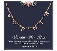 FLHEART Personalised Name Necklace for Women Gifts - Custom Rose Gold Alphabet Chain Necklaces Letter Initial Choker for Mum Daughter Girlfriend Wife Lady Girls Birthday Mother's Day Jewellery