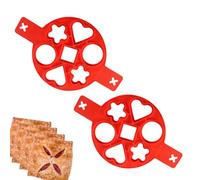 Fli-p N Cook Silicone Pancake Mold, 2 Fli-p Cooker Pancakes Mold, Nonstick & Easy Release Pancake Molds, Reusable Fried Egg Rings Maker, Fun And Unique Shapes, Cooking Accessory