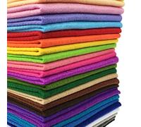 flic-flac 28pcs Thick 1.4mm Soft Felt Fabric Sheet Assorted Color Felt Pack DIY Craft Sewing Squares Nonwoven Patchwork (60 X 60 cm)