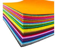 flic-flac 48pcs Felt Fabric Sheet Assorted Color Felt Pack DIY Craft Squares Nonwoven (20 x 30 cm)