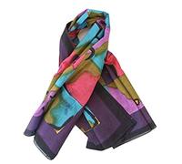 Flic-Flac Lightweight Cotton Summer Scarf Various Geometric Patterns and Colours Fashion Accessory Bandana Head Scarf Loop Scarf Cotton 100 x 110 cm - Multicolour - One size