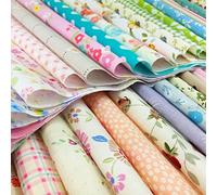flic-flac Pure Cotton Craft Fabric Bundle Squares Patchwork Lint DIY Sewing Scrapbooking Quilting Dot Pattern Artcraft (60pcs, 10 x 10 inches)
