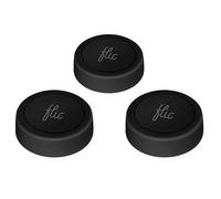 Flic Smart Button Black - 3-Pack. Control Lights, Music & More with Push, Double Push, or Hold. Works with Alexa, HomeKit, Matter. Setup on iOS/Android via Flic App. Bluetooth & WiFi Required.