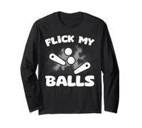 Flick My Balls Retro Pinball Arcade Machine Pinball Wizard Long Sleeve T-Shirt
