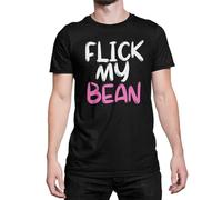 Flick My Bean - Funny Lesbian T Shirt (Large, Black)