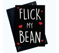 Flick My Bean Funny Valentines Day Cards Funny Greeting Cards for Him Profanity Cards for Him Valentines Card for Boyfriend Husband Fiancé Fiancée LGBTQ LGBT Gifts Comedy PC683