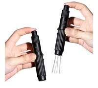 Flick WDT Tool with Stand - Retractable WDT Espresso Distribution Tool with Magnet and Extra 6 Stainless Steel Needles Replacement,Stirrer Tool For Barista-Grade Precision Brewing (Black)