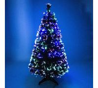 FlickBuyz 4ft Green Artificial Fibre Optic Christmas Xmas Tree with Multi LED Source (4 FT, 120 cm)