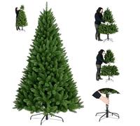 FlickBuyz 5ft/6ft/7ft Premium Green Artificial Christmas Xmas Tree Pine Metal Stand Tips Spruce (Green 6ft (750 Tips))