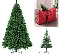 FlickBuyz 5ft/6ft/7ft Premium Green Artificial Christmas Xmas Tree Pine Metal Stand Tips Spruce WITH FREE RED STORAGE BAG (Green 5ft (500 Tips))