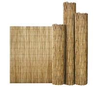 FlickBuyz Bamboo Natural Garden Peeled Reed Fence Screening Roll Privacy Border Wooden Wind/Sun Protection (1.2M x 4M)