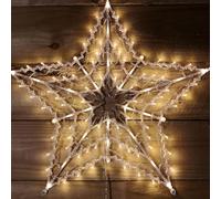 FlickBuyz-Christmas 100 Led Star Silhouette Animated Large Lighting Home Decorations LED Lights Multicolour Blue & White/Warm White~Indoor ((100 Led Warm/White Star))