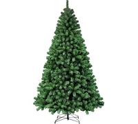 FlickBuyz Christmas Tree - Premium Artificial Green Xmas Pine Tree - 3FT, 4FT, 5FT, 6FT, 7FT Foldable Bushes, Indoor/Outdoor with Metal Stand and Free Bag (7FT + Red Bag)