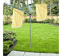 FlickBuyz-Heavy Duty 4 Arm Outdoor Rotary Clothes Airer/Dryer Washing Line w/Metal Ground Spike & Water Proof Cover 60M,50M (45m Airer)