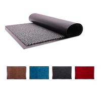 FlickBuyz Heavy Duty Non Slip Rubber Barrier Mat Large & Small Rugs Indoor and Outdoor Mats for Front Door Hall Kitchen Dirt Trapper (Grey/Black, 80cm x 120cm)