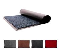 FlickBuyz Heavy Duty Non Slip Rubber Barrier Mat Large & Small Rugs Indoor and Outdoor Mats for Front Door Hall Kitchen Dirt Trapper (Blue/Black, 90cm x 120cm)