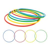 FlickBuyz Hula Hoop - Multicolor Fitness Hula Hoops - Plain and Glitter 55cm, 65cm, 75 cm Plastic Hula Hoops, Fitness and Dance Exercise Hoola Hoops (6, Plain (55cm))