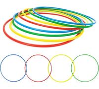 FlickBuyz Hula Hoop - Multicolor Fitness Hula Hoops - Plain and Glitter 55cm, 65cm, 75 cm Plastic Hula Hoops, Fitness and Dance Exercise Hoola Hoops (8, Plain (75cm))