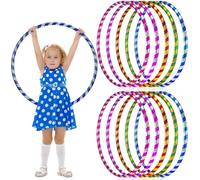 FlickBuyz Hula Hoop - Multicolor Fitness Hula Hoops - Plain and Glitter 55cm, 65cm, 75 cm Plastic Hula Hoops, Fitness and Dance Exercise Hoola Hoops (8, Glitter (75cm))