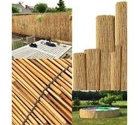 FlickBuyz Natural Peeled Reed Bamboo Garden Screening Privacy Fence Wide Panel Roll Sun Fencing (1.2m x 4m)