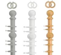 FlickBuyz_Wooden Curtain Pole Rod Set, Curtain Poles With Multi Finials, Premium Quality Fixed Length Wooden Curtain Rail Pole Rod Set Multicolor Door, Window, Kitchen, Living Room (Beechwood, 240cm)