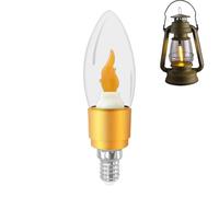 Flicker Flame Light Bulb - E12 E14 Base Ambient Fire Lamp, Decorative Lighting Holiday Glow | Christmas Halloween Party Accent Bulb for Patio Bedroom Living Room Ceiling Indoor Outdoor Decor