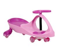 FLICKER SWING CAR RIDE ON SWIVEL SCOOTER CHILDRENS TOY KIDS WIGGLE GYRO TWIST PLASMA SWINGCAR & GO XMAS GIFT (Pink)
