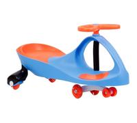 FLICKER SWING CAR RIDE ON SWIVEL SCOOTER CHILDRENS TOY KIDS WIGGLE GYRO TWIST PLASMA SWINGCAR & GO XMAS GIFT (Dark Blue)