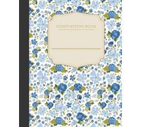 Flicker + Wish Watercolor Blue Mood Floral College Ruled Composition Notebook - 9.75 x 7.5 Journal with 160 Lined Pages - Notebooks for School Supplies, Home & Office - Made in USA