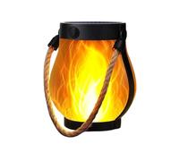 Flickering Flame Solar Lanterns, Camping Lantern Outdoor Lights, Automatic Light Sensor, Solar & USB-C Charging, Waterproof Hanging Lantern for Pathway Yard Patio Porch Garden Deco