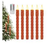 Flickering LED Candle Holders - Battery Operated Candlestick Set with Realistic Flickering Light, Decorative Electric Flame Effect Six Pieces | Elegant Party Wedding Outdoor Banquet Indoor Rass