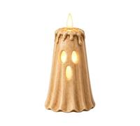 Flickering LED Halloween Candle Set Resin Spooky Figurines 3 Sizes | Three resin spooky candle figurines with realistic flickering LED flames create a safe, atmospheric Halloween display indoors