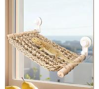 FlidRunest 13.3 x 7.8 in Seagrass Bearded Dragon Hammock for Window, Lizard Window Perch, Reptile Hammock Perch with Powerful Suction Cups for Lizard, Leopard Gecko, Chameleon
