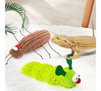FlidRunest 2 Pack Bearded Dragon Accessories Toys, Plush Toy for Bearded Dragon, Interactive Bearded Dragon Simulation Stuffed Toys for Tank, Reptile Stuffed Plush Animals Bearded Dragon Toys