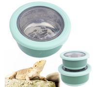 FlidRunest 2 Pack Cricket Calcium Powder Mixer for Reptiles, Easy to Use Cricket Feeder with Calcium for Bearded Dragon, Lizard, Gecko & More, Stainless Steel, Portable Size