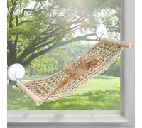 FlidRunest 21.6 x 7.8 in Seagrass Bearded Dragon Hammock for Window, Large Lizard Window Perch, Reptile Hammock Perch with Powerful Suction Cups for Lizard, Leopard Gecko, Chameleon