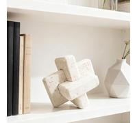 FlidRunest 3 Link Knot Sculpture Statues Resin Travertine Home Decor Modern Style Boho Figurine Hand Carved Coffee Table Decorative Ornaments Objects for Living Room, Desktop, Bookshelf, Entryway