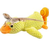 FlidRunest Bearded Dragon Window Perch Toy Duck, Soft Reptile Climbing Duck Hammock with Suction Cups, Bearded Dragon Window Plush Duck Couch, Bearded Dragon Accessories Decor for Tank