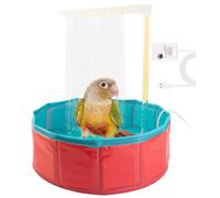 FlidRunest Bird Automatic Bath Shower, Portable Bird Bathtub with Pump, Parrot Bath tub Contains Circulating Controller, USB and Pump, Pool Bathing Tub for African Grey Conure Lovebird Parakeet
