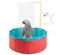 FlidRunest Bird Automatic Bath Shower, Portable Bird Bathtub with Pump, Parrot Bath tub Contains Circulating Controller, USB and Pump, Pool Bathing Tub for African Grey Conure Lovebird Parakeet
